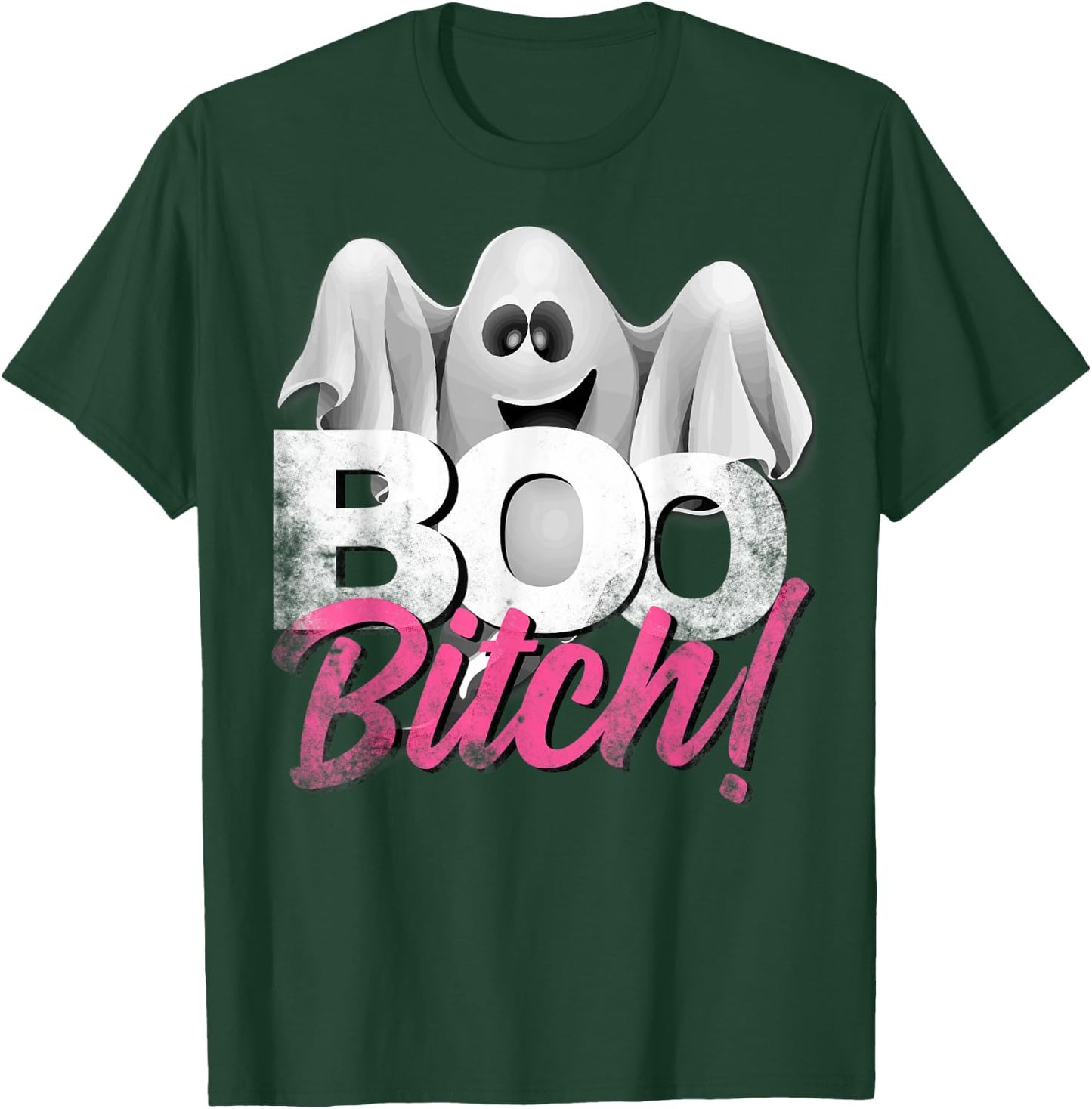 Boo Bitch Halloween humor distressed style T-Shirt - T-Shirt | Forest