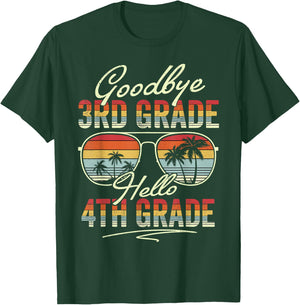Vintage Goodbye 3rd Grade Hello 4th Grade Summer Student Kid T-Shirt - T-Shirt | Forest