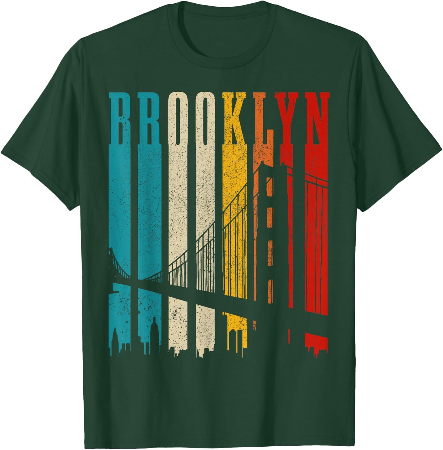 Brooklyn Bridge New York City Skyline NY NYC T-Shirt - T-Shirt | Forest