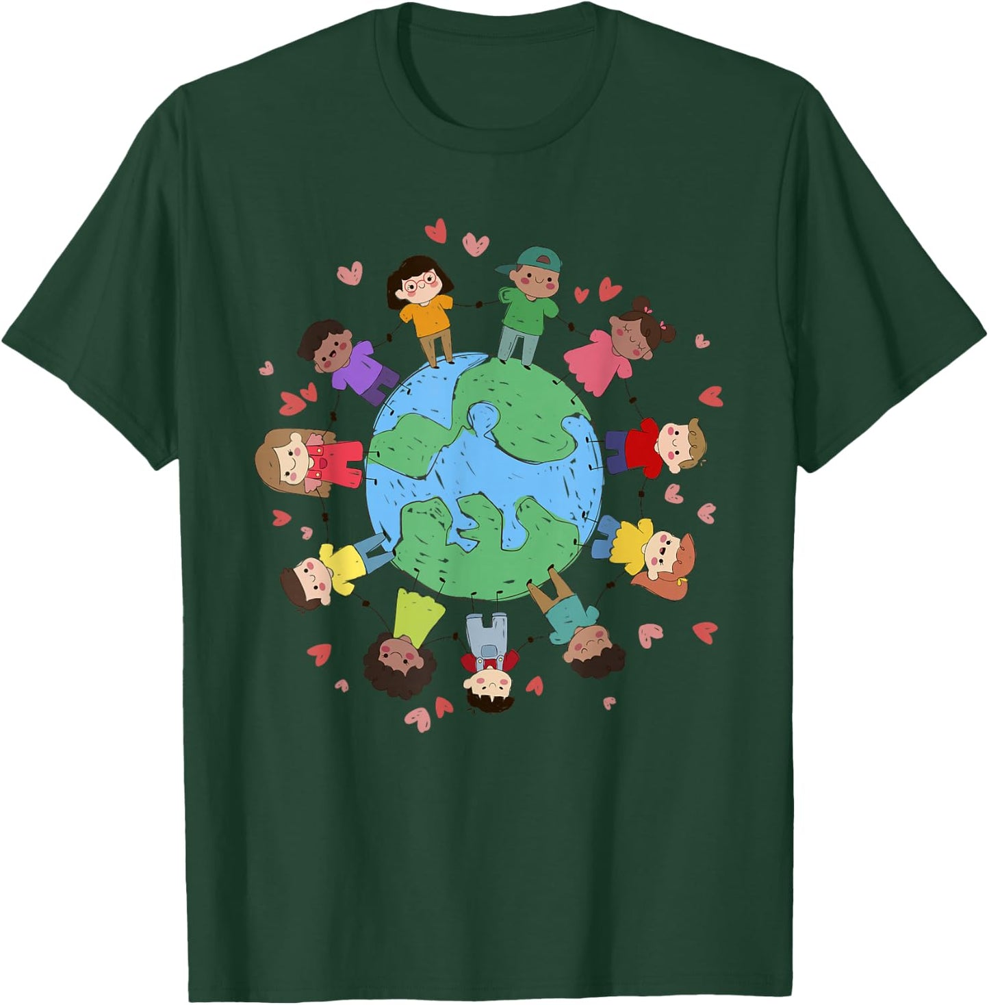 Flags Of The World Cultural Diversity Kids Around The Globe T-Shirt - T-Shirt | Forest