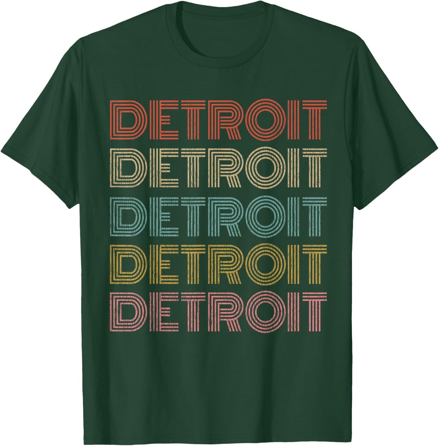 Vintage Retro Detroit Michigan 70s 80s Style T-Shirt - T-Shirt | Forest