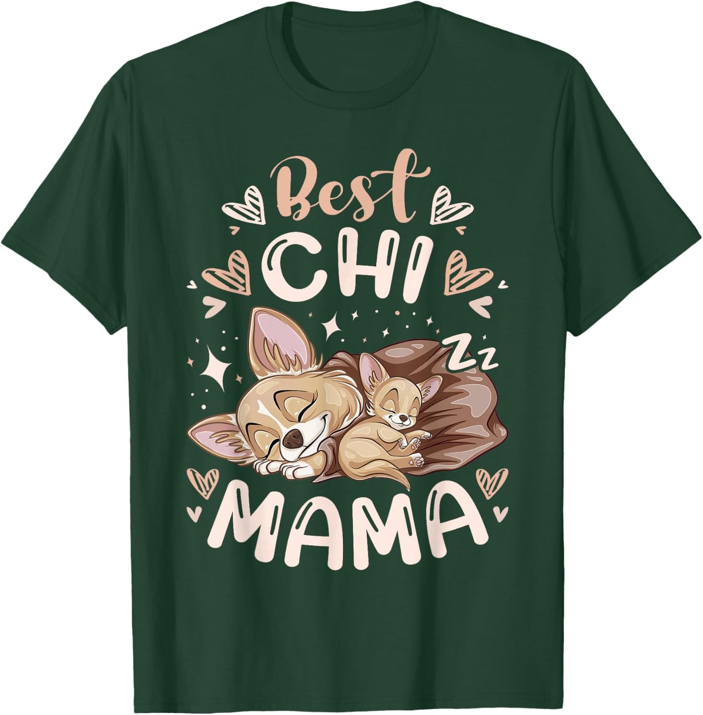 Best Chi Mama, Dog Mom Chihuahua & Puppy, Mothers Day T-Shirt - T-Shirt | Forest