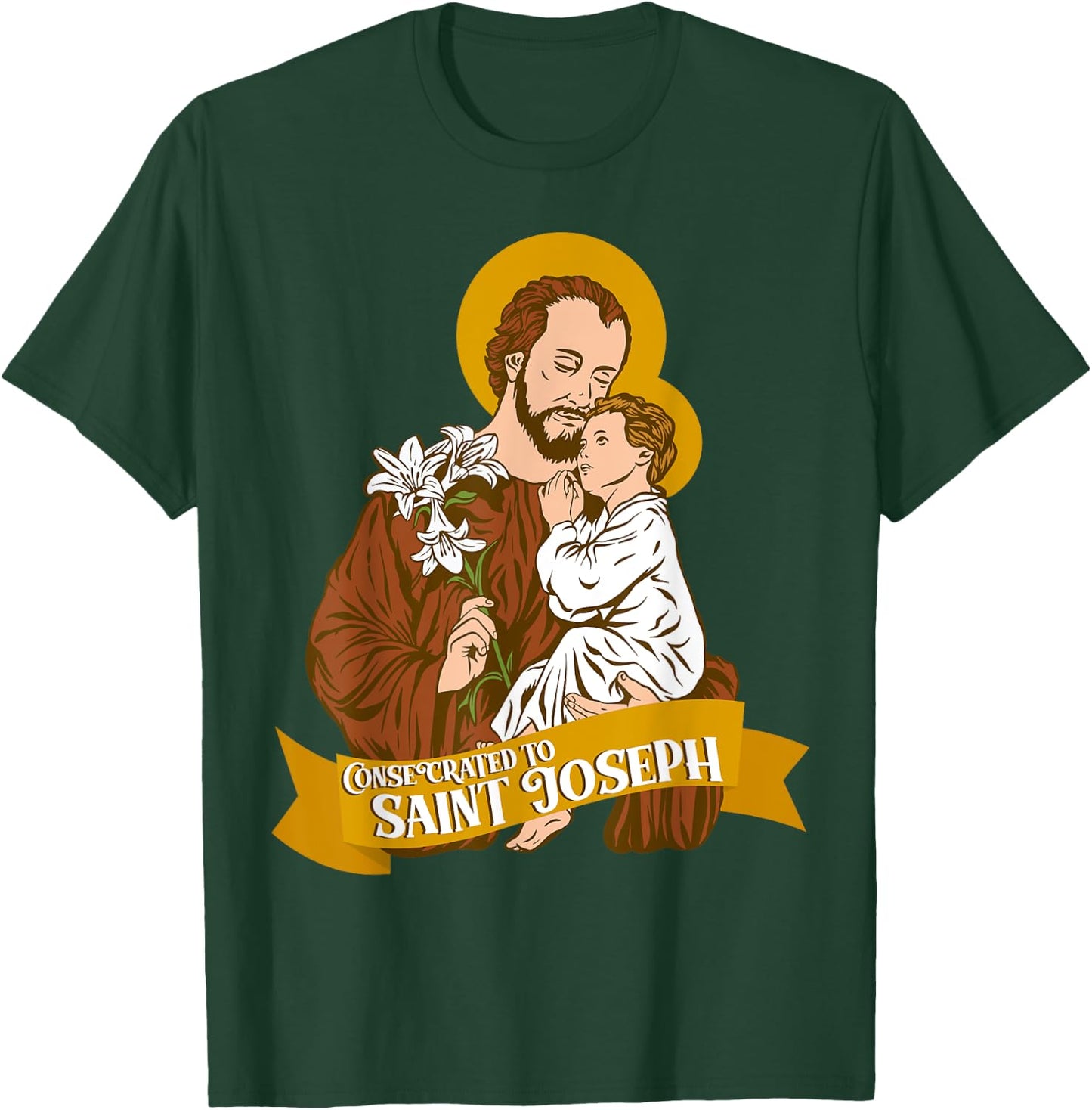Consecration to St Joseph and Child Jesus Catholic Saint T-Shirt - T-Shirt | Forest