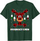Funny Red Plaid Reindeer Pharmacy Crew Christmas Gift T-Shirt - T-Shirt | Forest