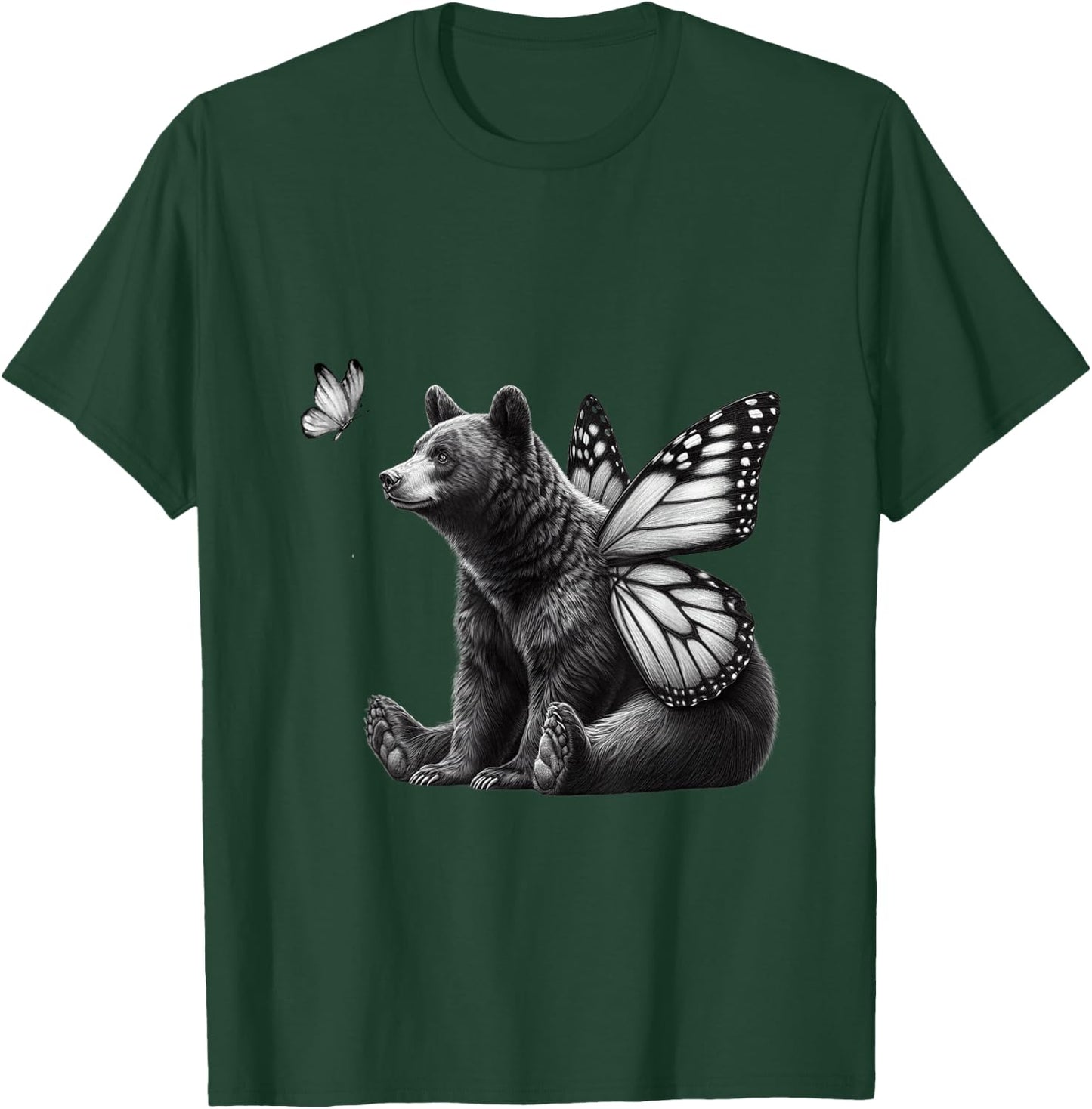 Vintage Butterfly Bear Mama Bear Wild Animal Choose The Bear T-Shirt - T-Shirt | Forest