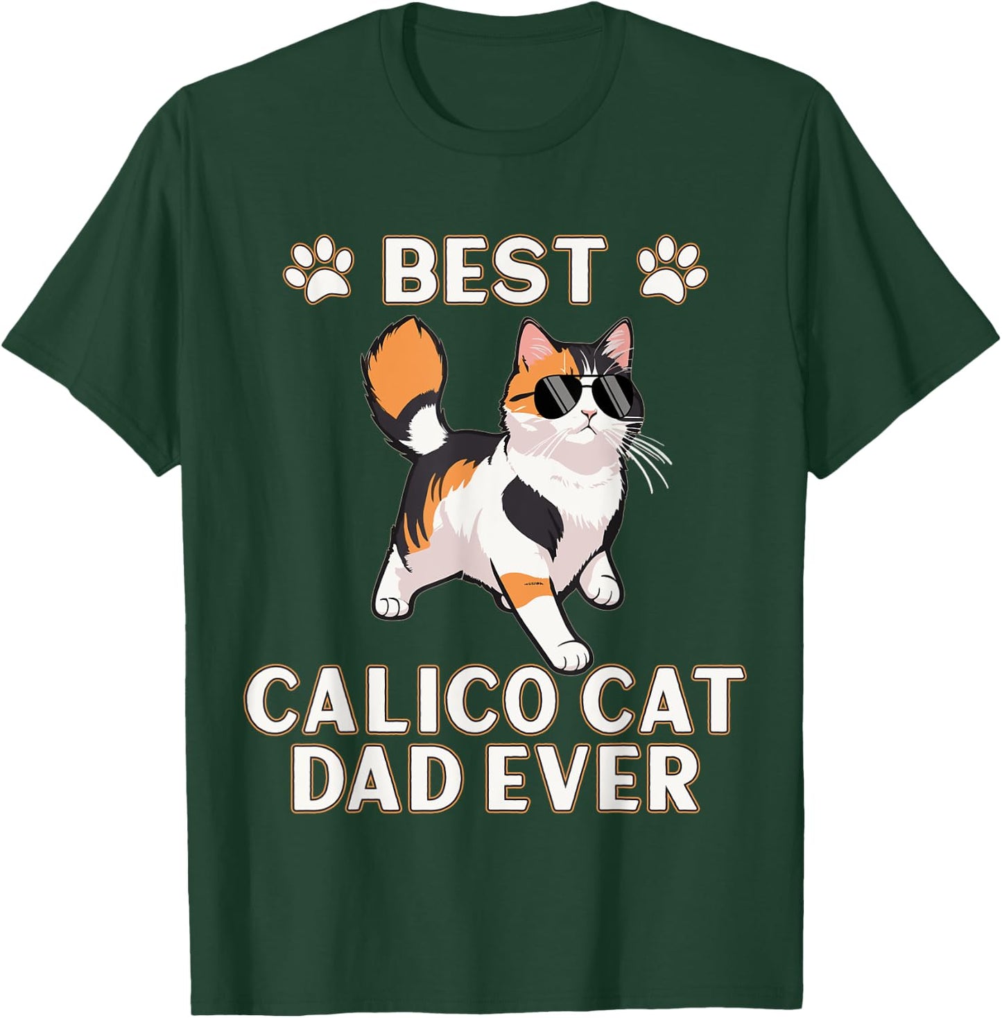 Caliby Essentials Best Calicoes Dad Ever Dilute Calico Cat Women T-Shirt - T-Shirt | Forest