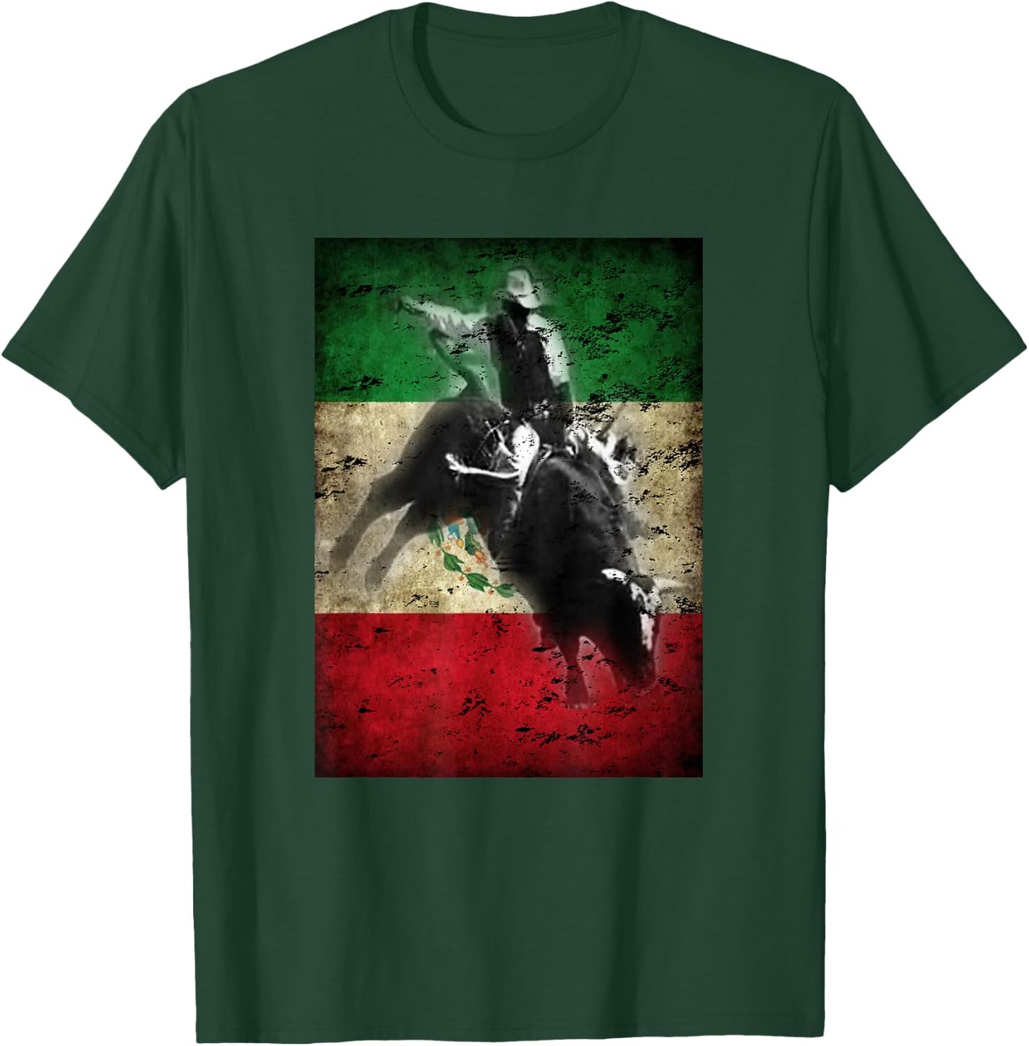 Mexico Bull Riding Ranch Rider Mexican T-Shirt - T-Shirt | Forest