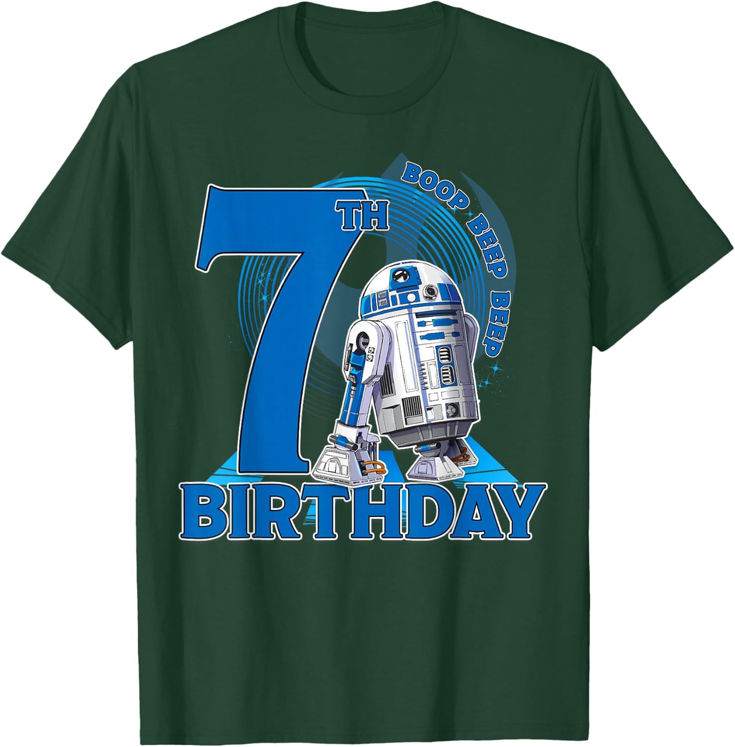 Star Wars R2-D2 Boop Beep Beep 7th Birthday T-Shirt - T-Shirt | Forest