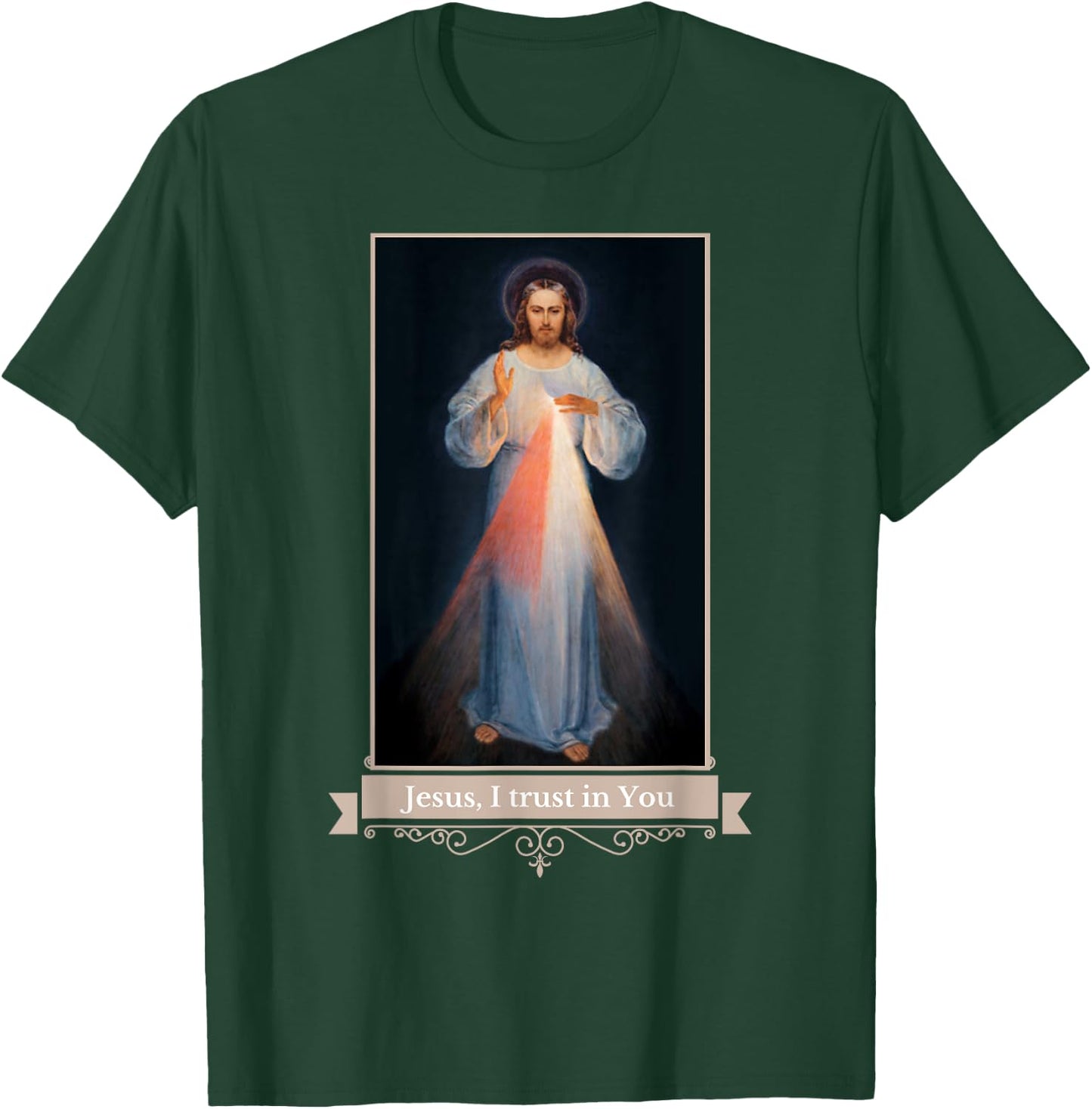 Divine Mercy Jesus I Trust In You Catholic Religious T-Shirt - T-Shirt | Forest