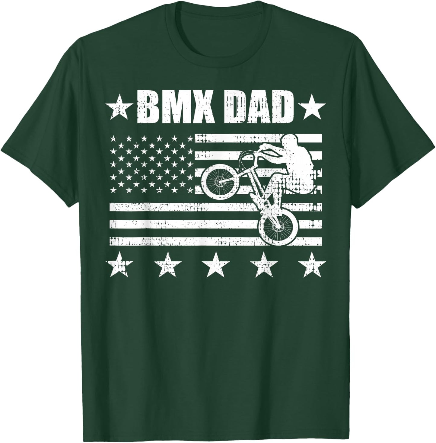 BMX DAD American Flag Vintage Fathers Day Retro USA Kids Men T-Shirt - T-Shirt | Forest