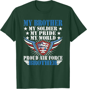 My Brother Is A Soldier Airman Proud Air Force Brother Gift T-Shirt - T-Shirt | Forest