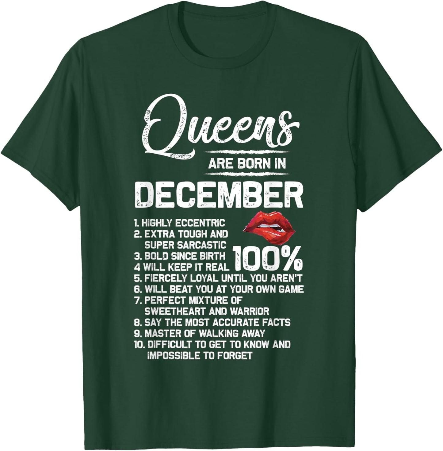 Queens Are Born in December Birthday Gifts T-Shirt - T-Shirt | Forest