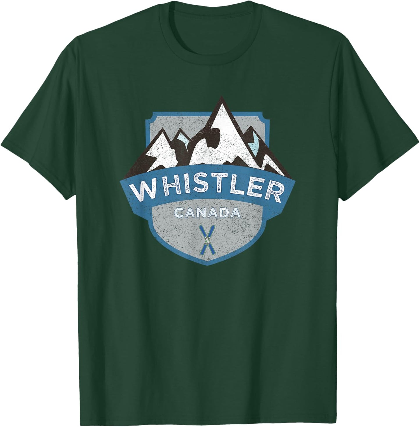 Vintage whistle, Canada illustration / retro logo ski T-Shirt - T-Shirt | Forest