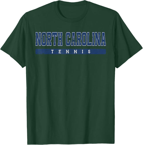 North Carolina Tennis Blue Vintage Text