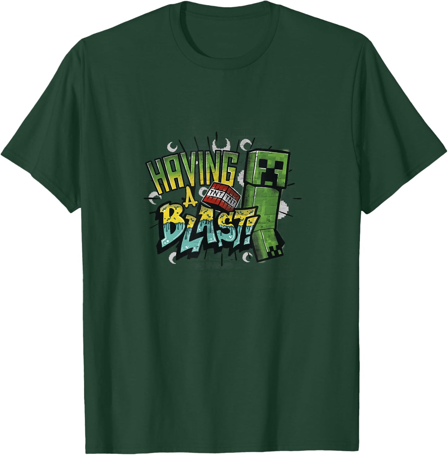 Minecraft Creeper TNT Having A Blast! Color Gradient T-Shirt - T-Shirt | Forest
