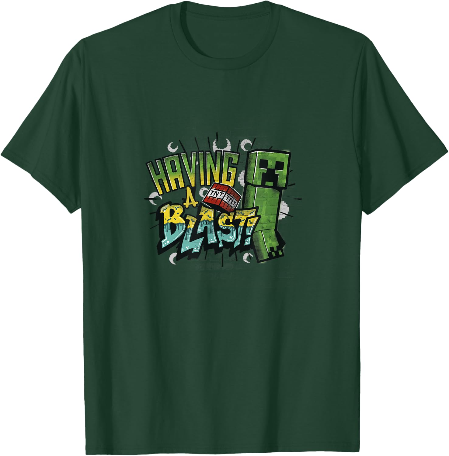 Minecraft Creeper TNT Having A Blast! Color Gradient T-Shirt - T-Shirt | Forest