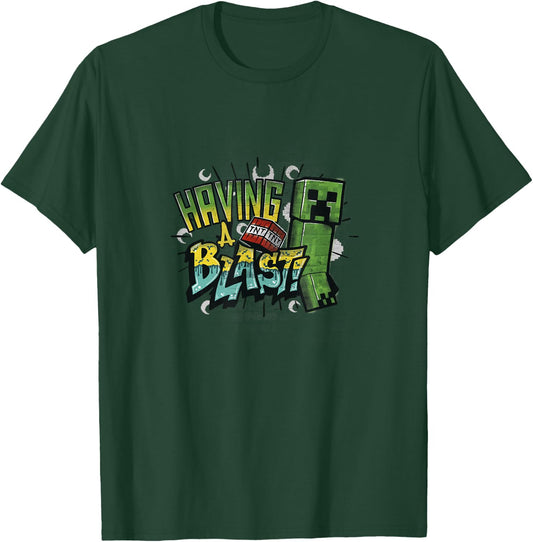Minecraft Creeper TNT Having A Blast! Color Gradient T-Shirt - T-Shirt | Forest