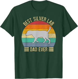 Vintage Retro Best Silver Lab Dad Ever Labrador Retriever T-Shirt - T-Shirt | Forest
