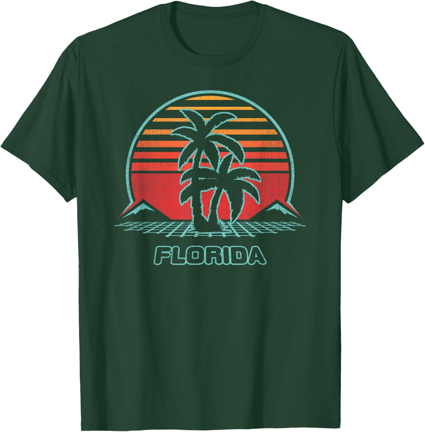 Florida Retro Palm Tree Beach 80s Style T-Shirt - T-Shirt | Forest