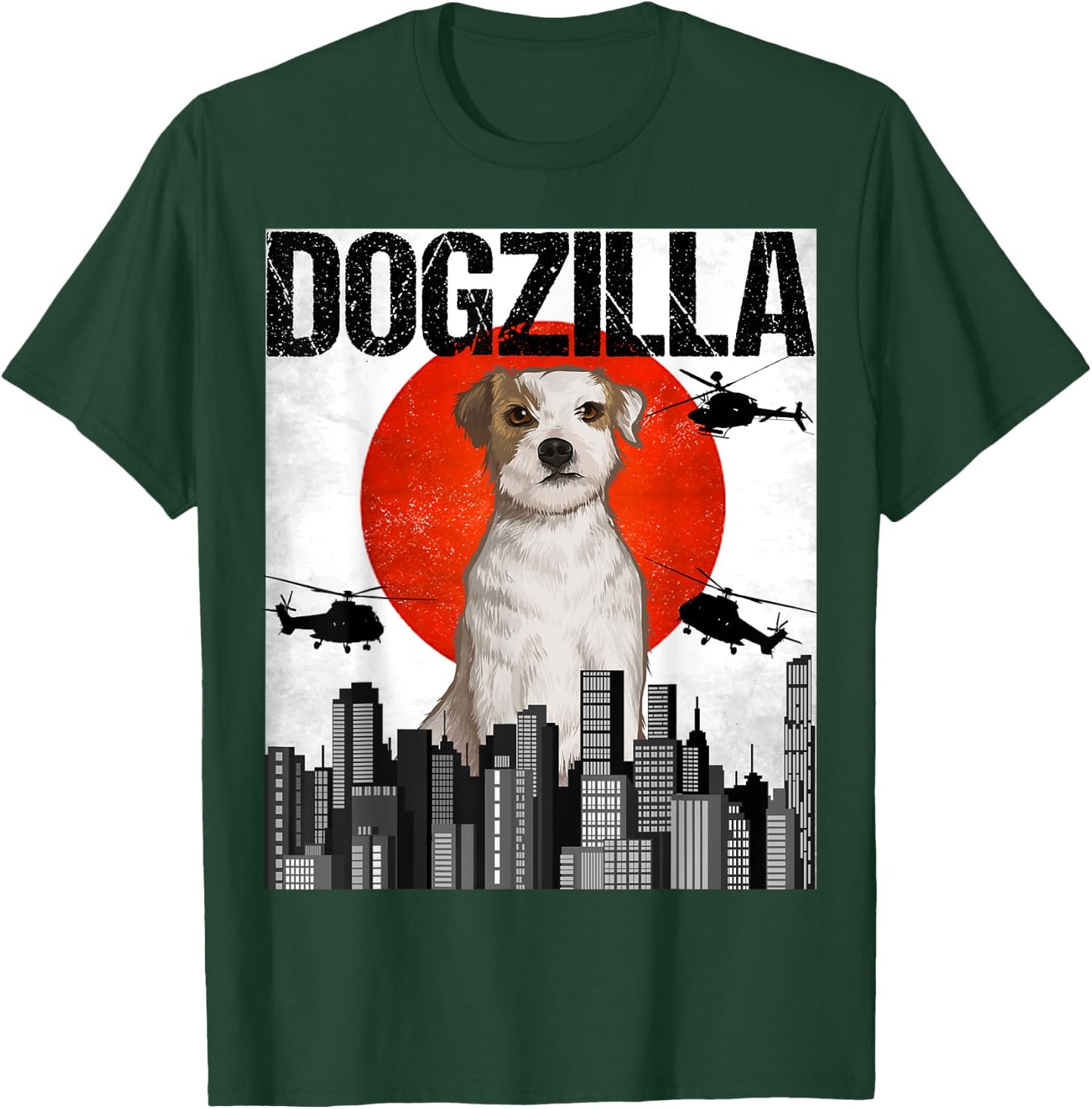 Funny Vintage Japanese Dogzilla Parson Russell Terrier T-Shirt - T-Shirt | Forest