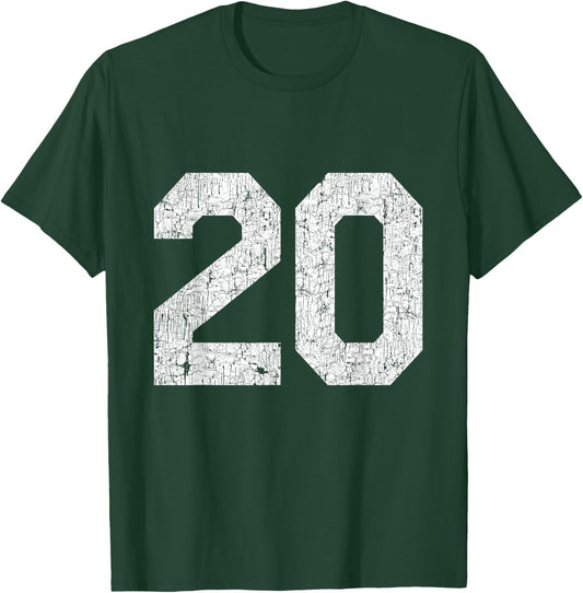 Jersey Uniform Number #20, 20th Birthday T-Shirt - T-Shirt | Forest