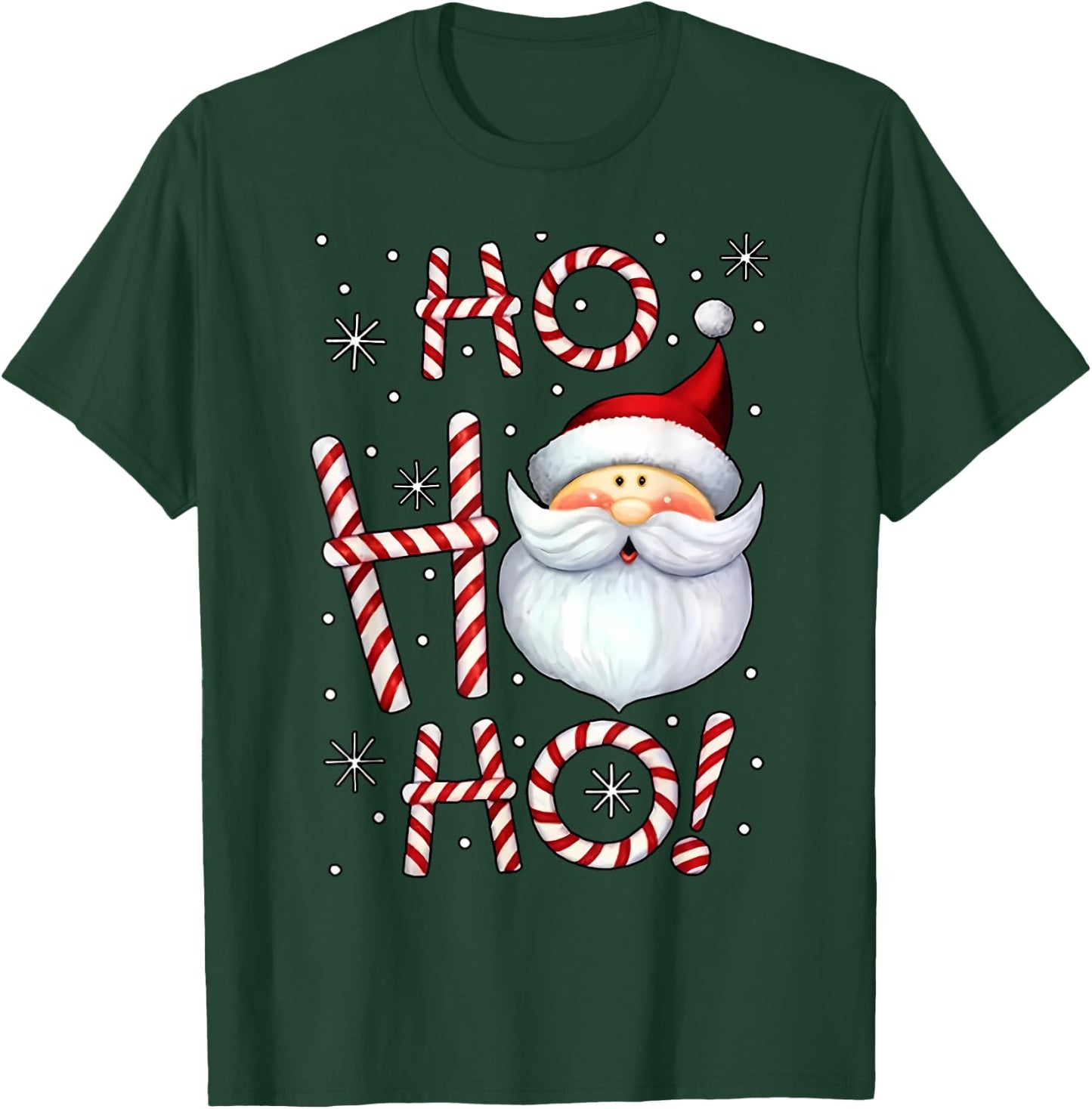 Christmas Santa Claus Candy Cane by Christmas Santa Claus Candy Cane for -Adults & Kids, Black, Small, Short Sleeve T-Shirt - T-Shirt | Forest