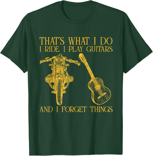 Motorcycles Lover Guitar Gift Apparel T-Shirt - T-Shirt | Forest