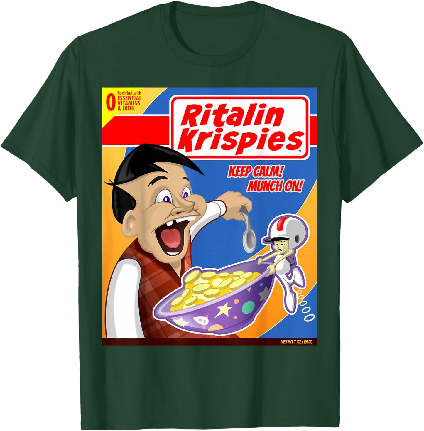 Ritalin Krispies Cereal Box T-Shirt - T-Shirt | Forest