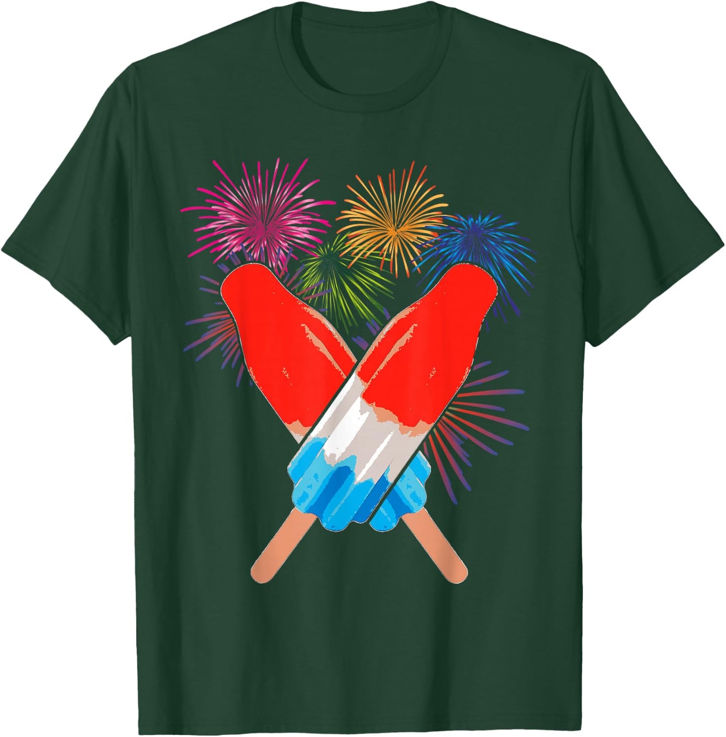 Memorial Day 4th of July Holiday Patriotic Rocket Pop T-Shirt - T-Shirt | Forest