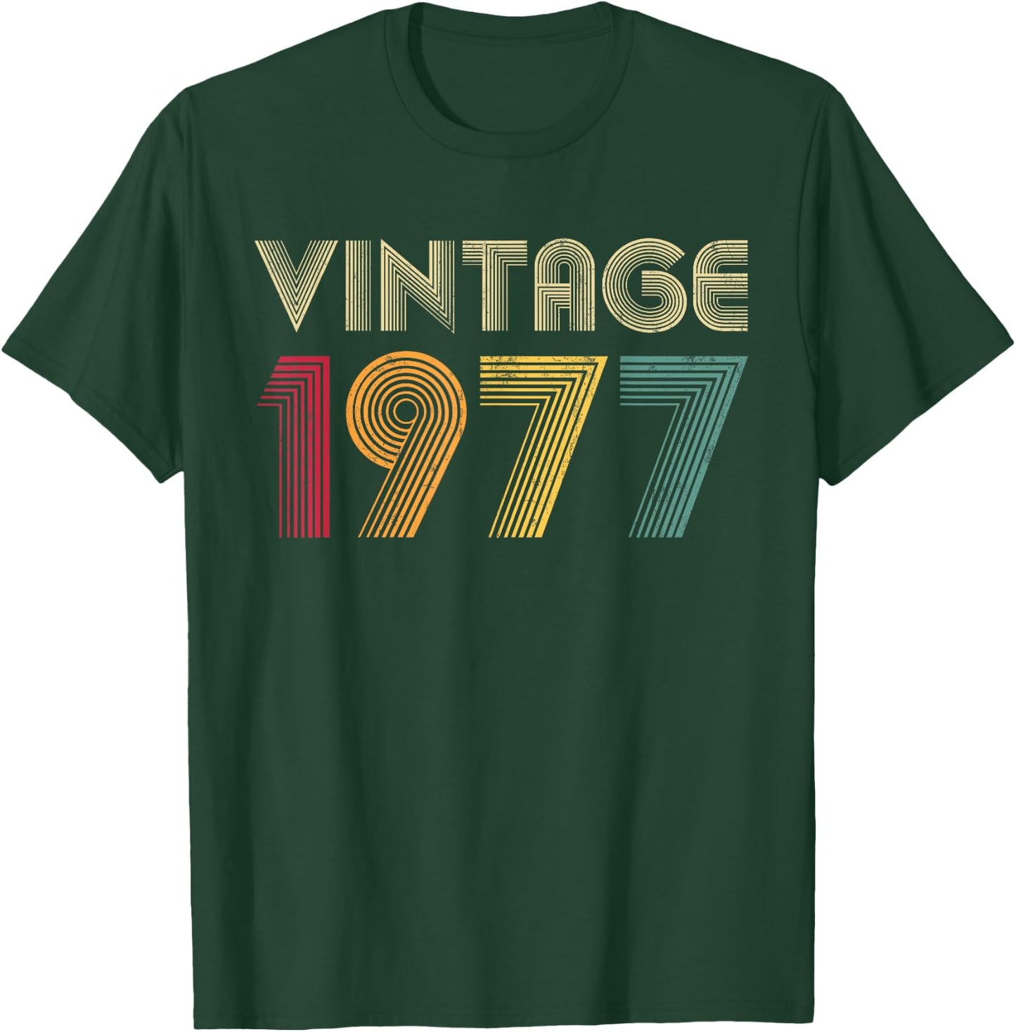 Vintage 1977 48th Birthday Retro Men Women 48 Years Old T-Shirt - T-Shirt | Forest