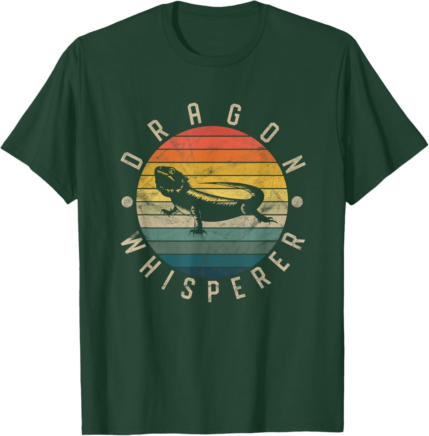 Bearded Dragon Whisperer Vintage Sunset Lizard Reptile T-Shirt - T-Shirt | Forest