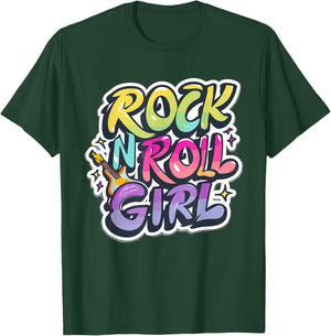 Band Shirts for Kids Rock N Roll Girl Rock and Roll Costume T-Shirt - T-Shirt | Forest