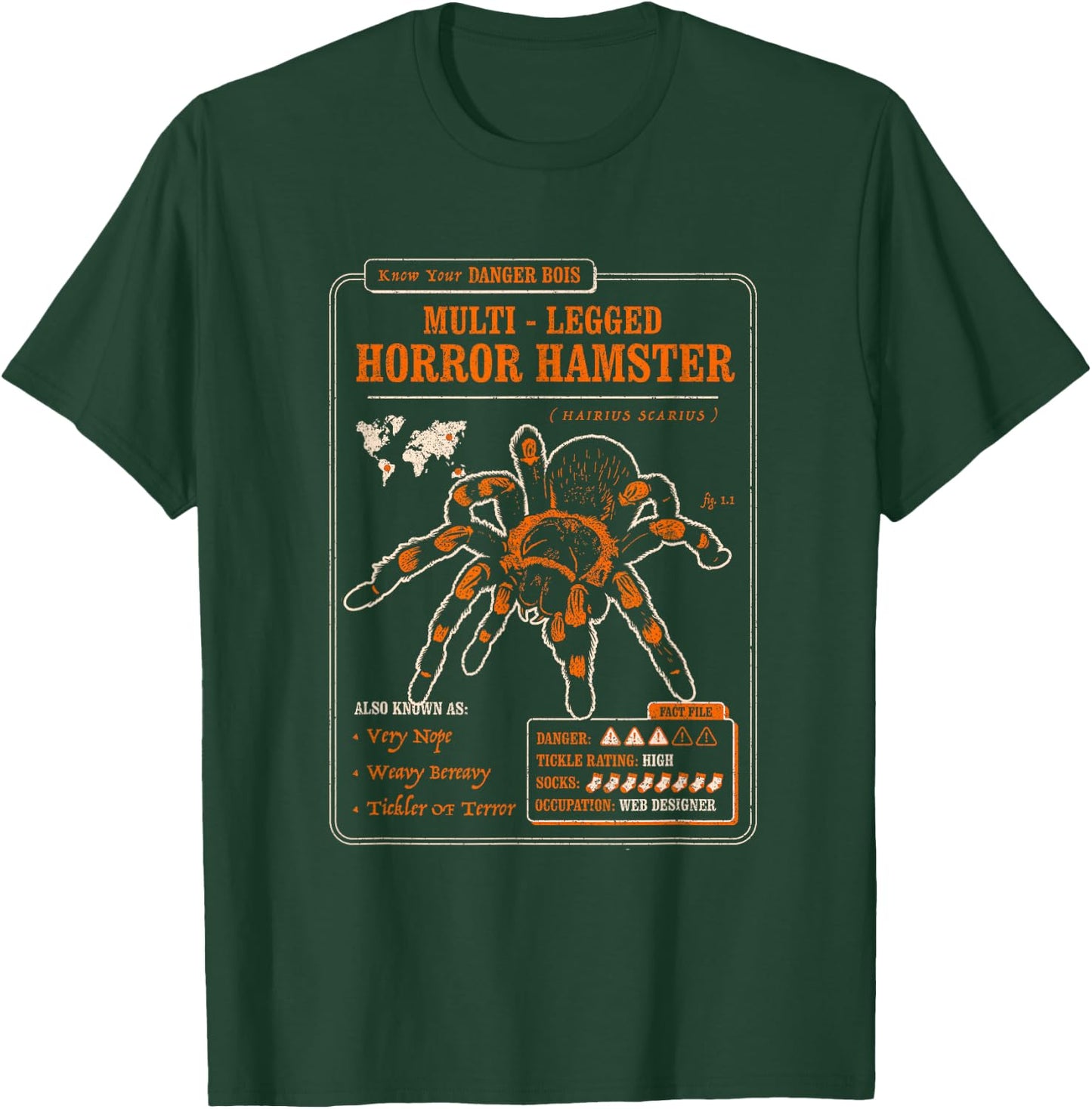 Know Your Multi Legged Horror Hamster (AKA Spider) Funny T-Shirt - T-Shirt | Forest
