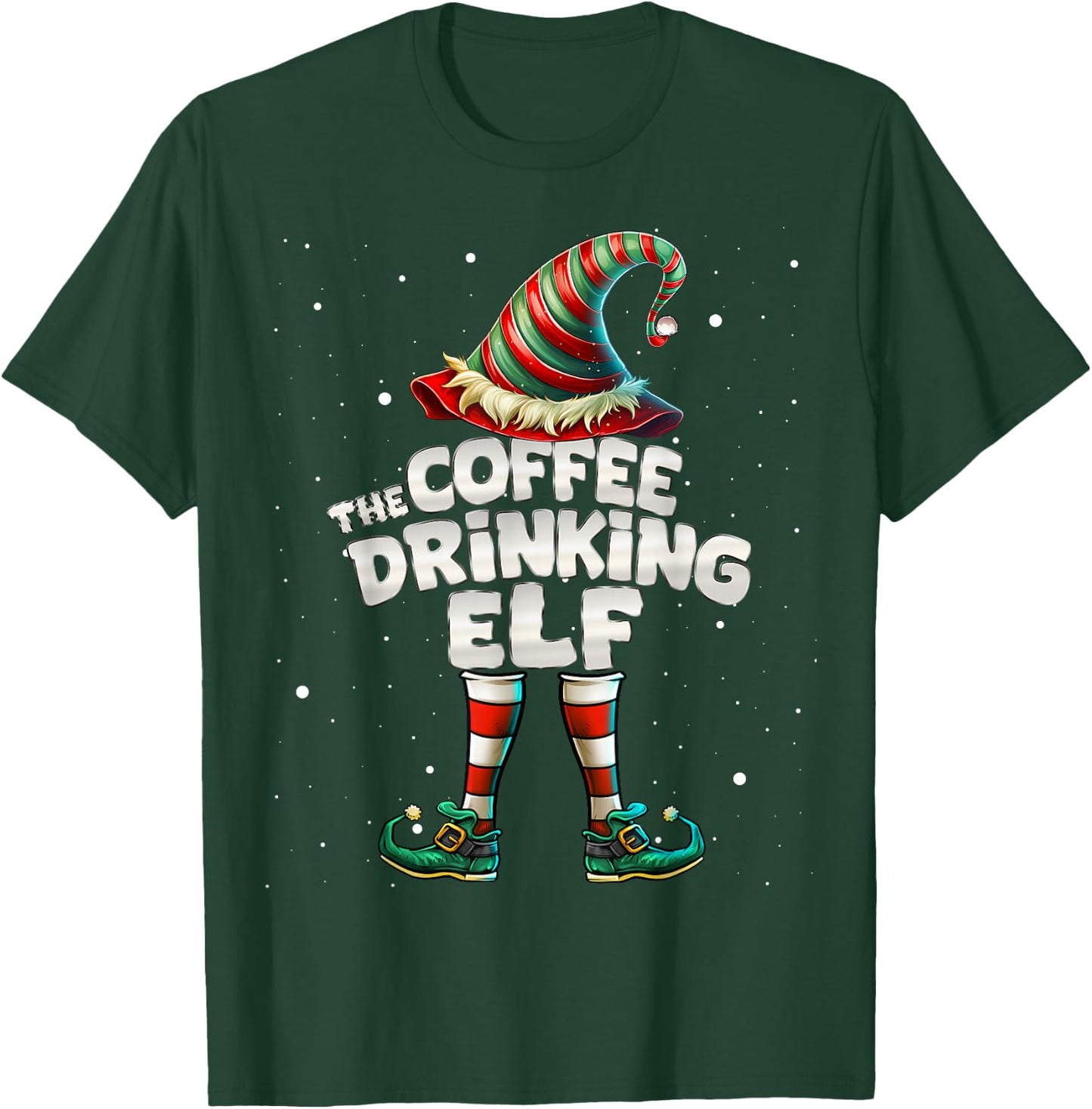 I'm The Coffee Drinking Elf Family Matching Group Christmas T-Shirt - T-Shirt | Forest