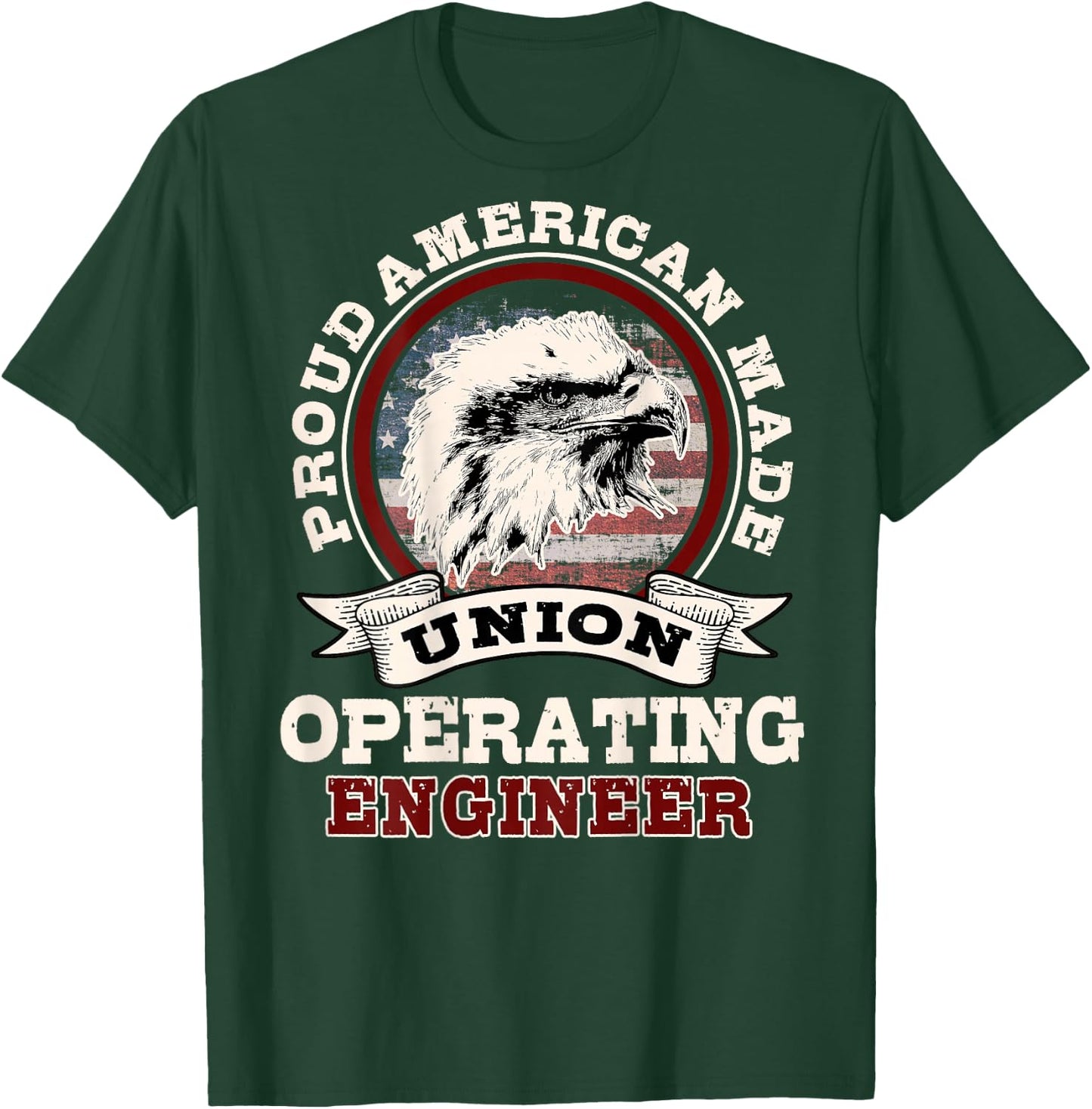 Operating Engineers Design On Back Of Clothing T-Shirt - T-Shirt | Forest