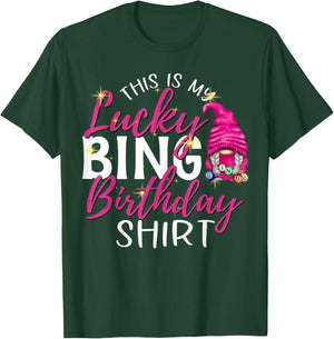 This is My Lucky Bingo Birthday Shirt Peace Love Bingo T-Shirt - T-Shirt | Forest