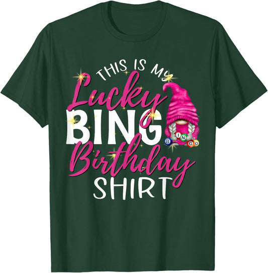 This is My Lucky Bingo Birthday Shirt Peace Love Bingo T-Shirt - T-Shirt | Forest