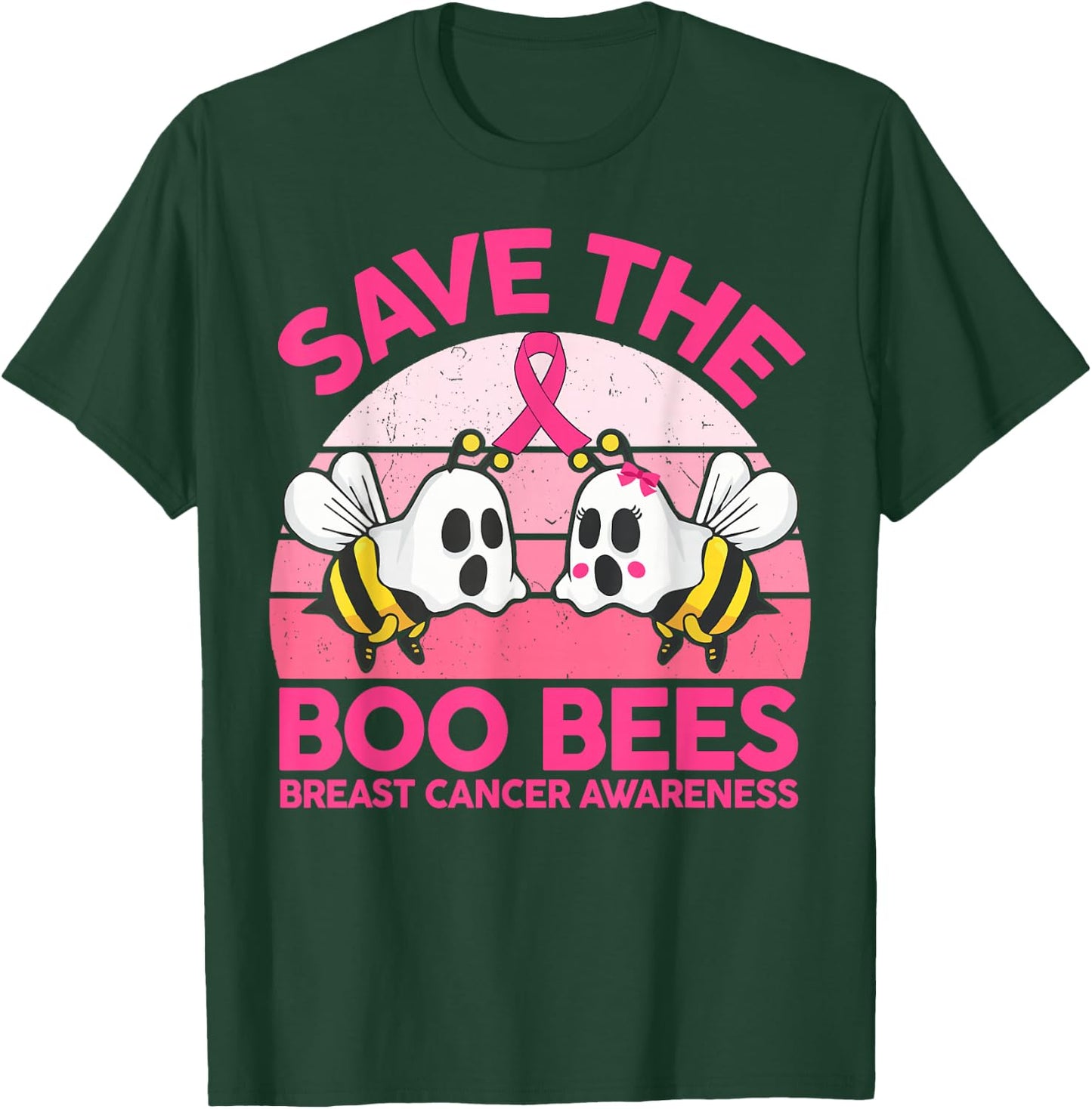 Save The Boobees Boo Bees Breast Cancer Halloween Women T-Shirt - T-Shirt | Forest