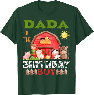 Dada Of The Birthday Boy Farm Animal Bday Party Celebration T-Shirt - T-Shirt | Forest