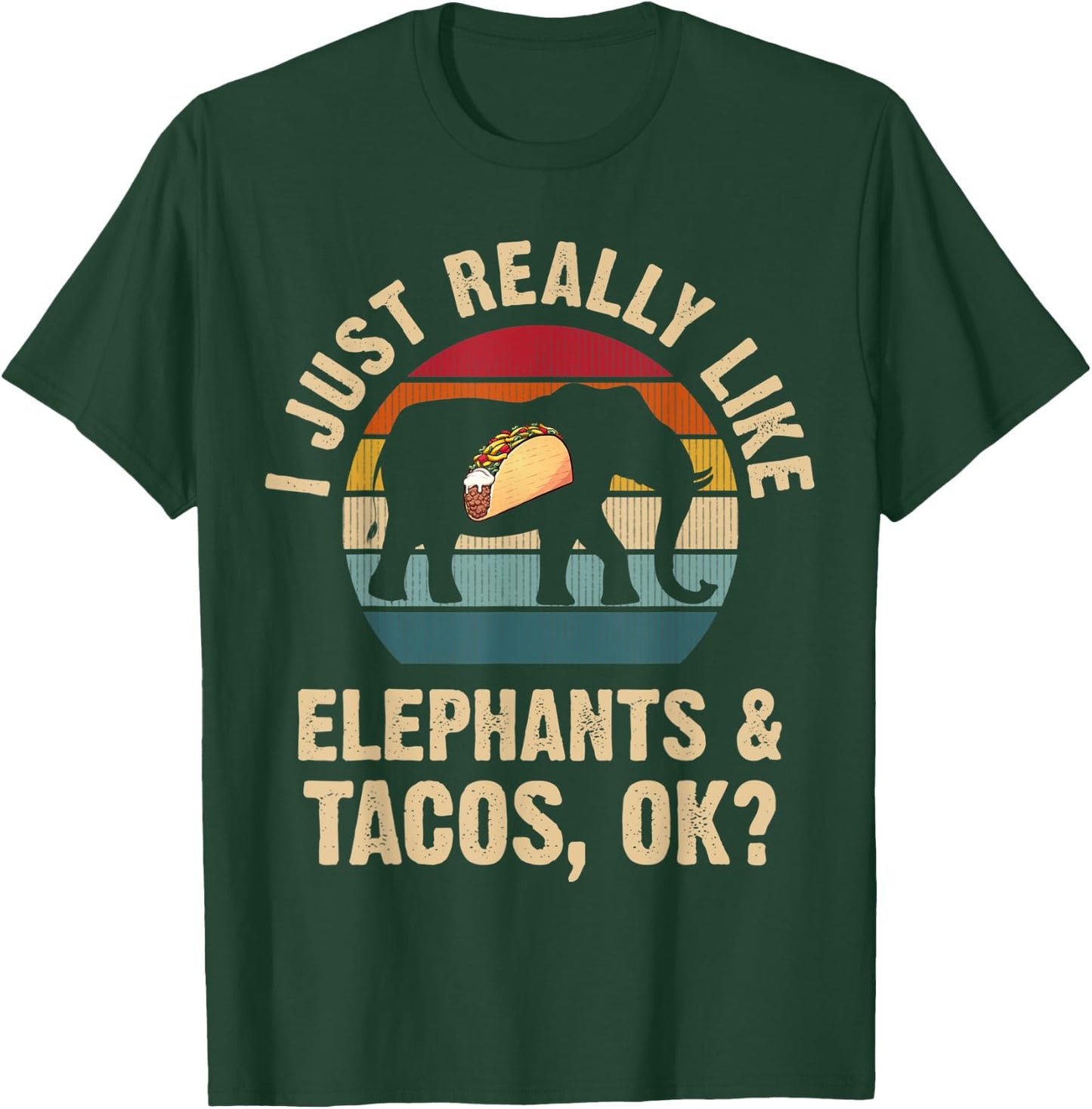 Elephants and Tacos lover Cinco de mayo Taco Tuesday Cute T-Shirt - T-Shirt | Forest