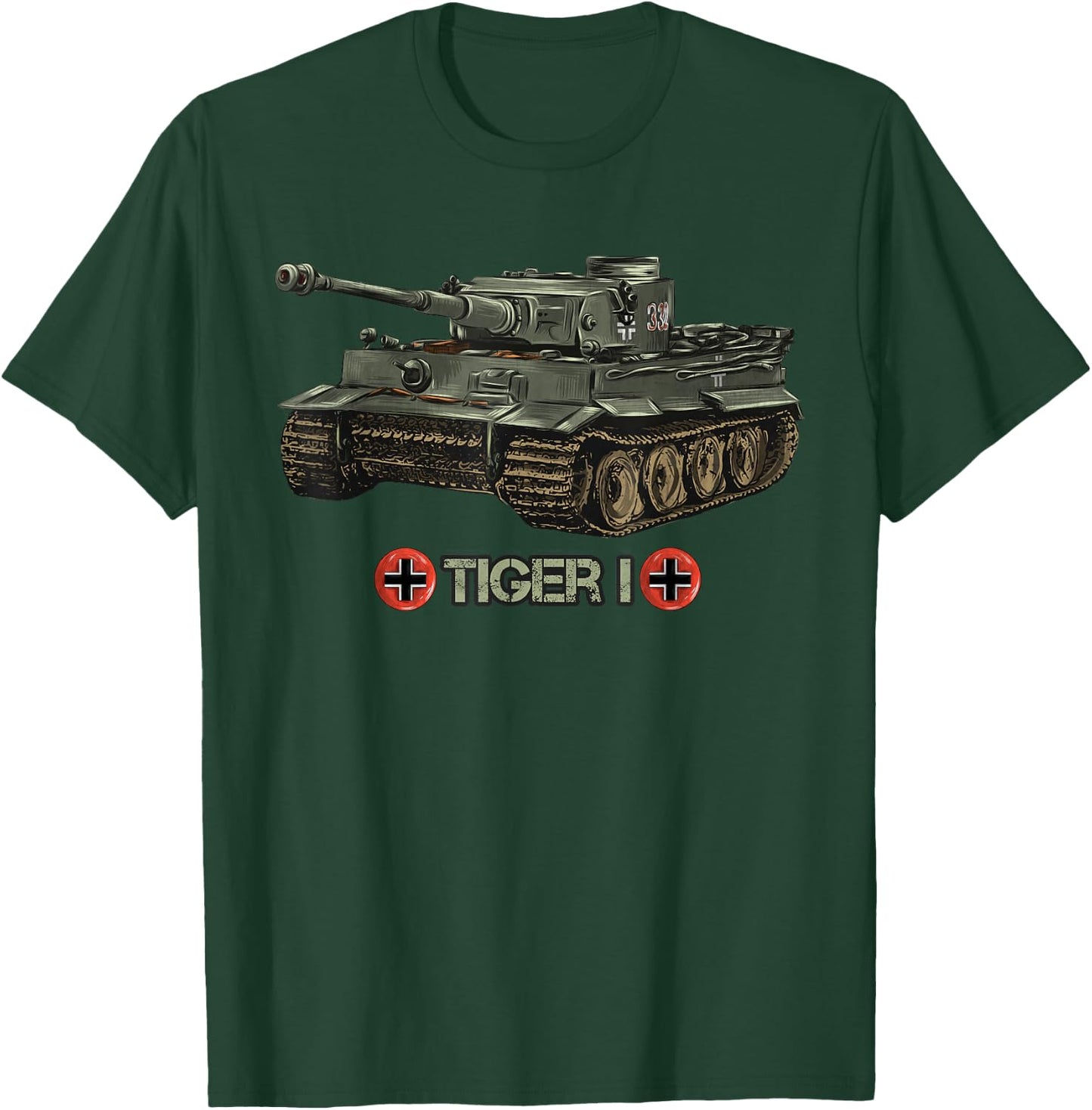World War 2 German Tank Tiger I (1) gift memorabilia T-Shirt - T-Shirt | Forest