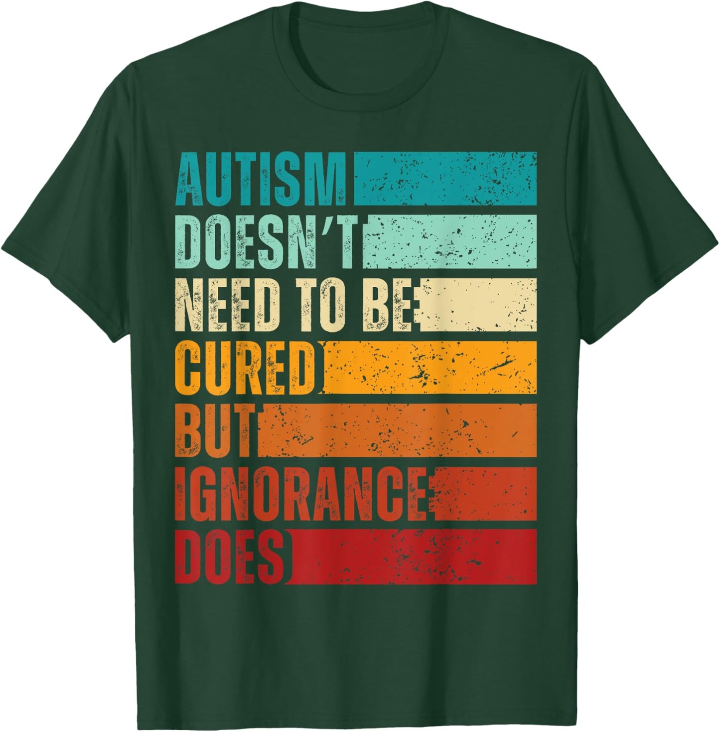 Autism Awareness Acceptance Ban Ignorance Mommy Shark T-Shirt - T-Shirt | Forest