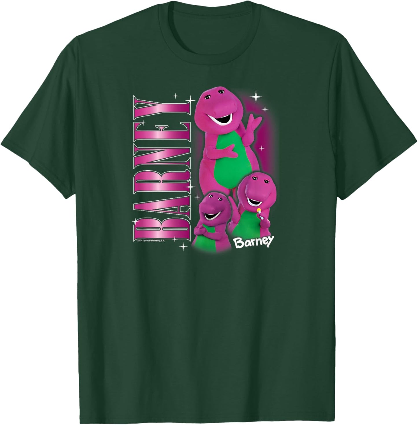 Barney - Vintage 90s Purple Dinosaur Character Collage T-Shirt - T-Shirt | Forest