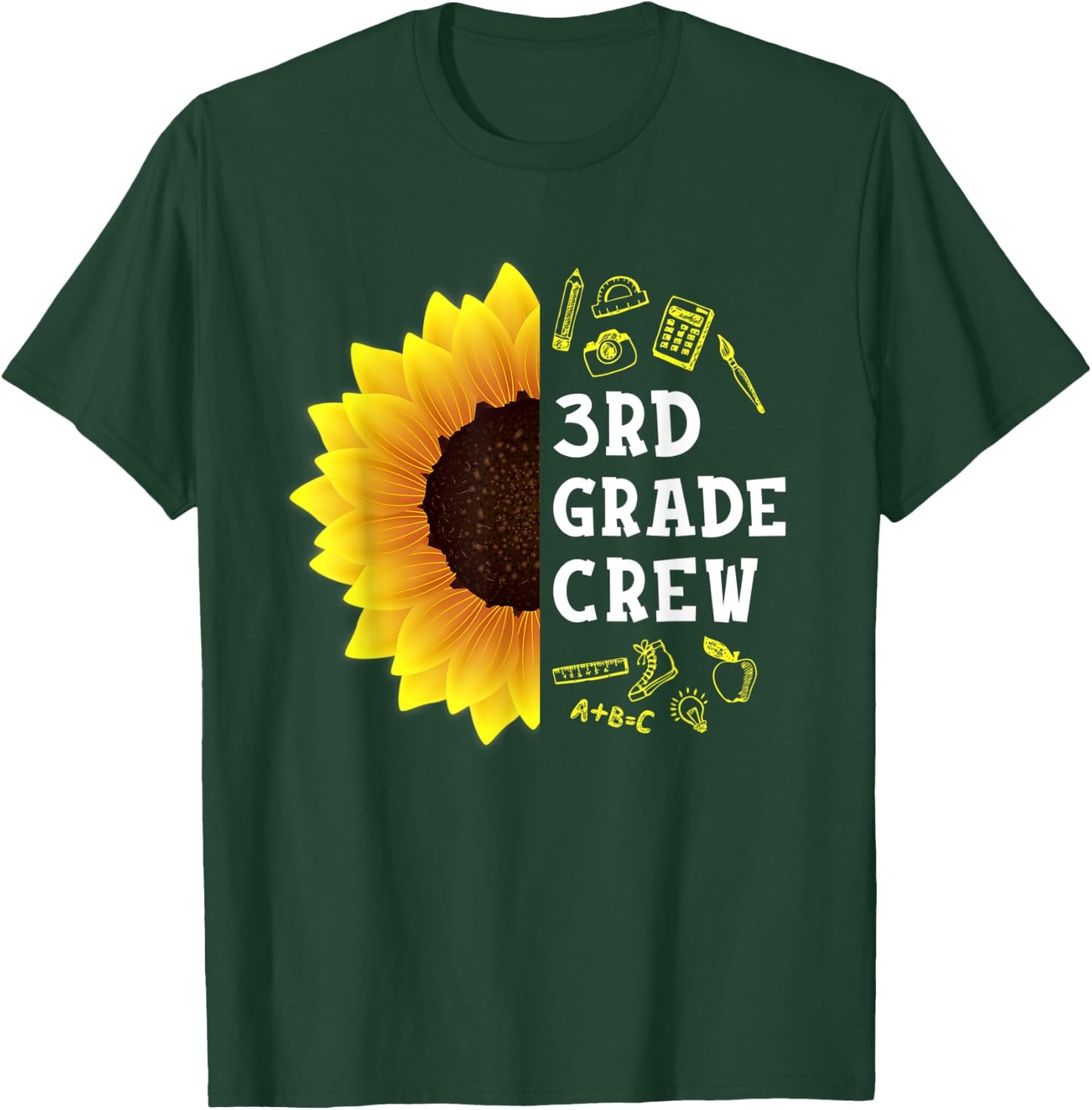 Sunflower 3rd Grade Crew Students Kids Team Back To School T-Shirt - T-Shirt | Forest