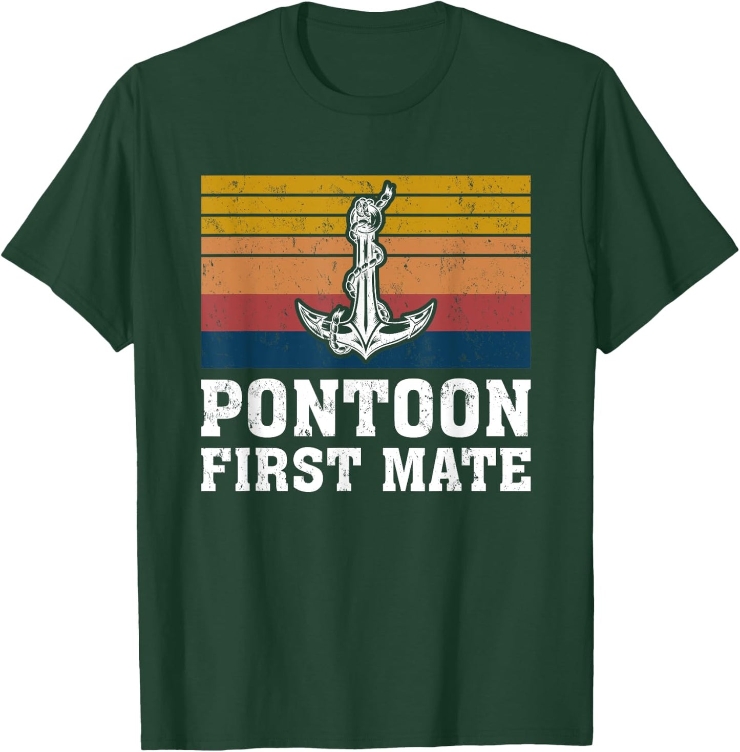 Pontoon Captain Vintage Retro Pontoon First Mate T-Shirt - T-Shirt | Forest
