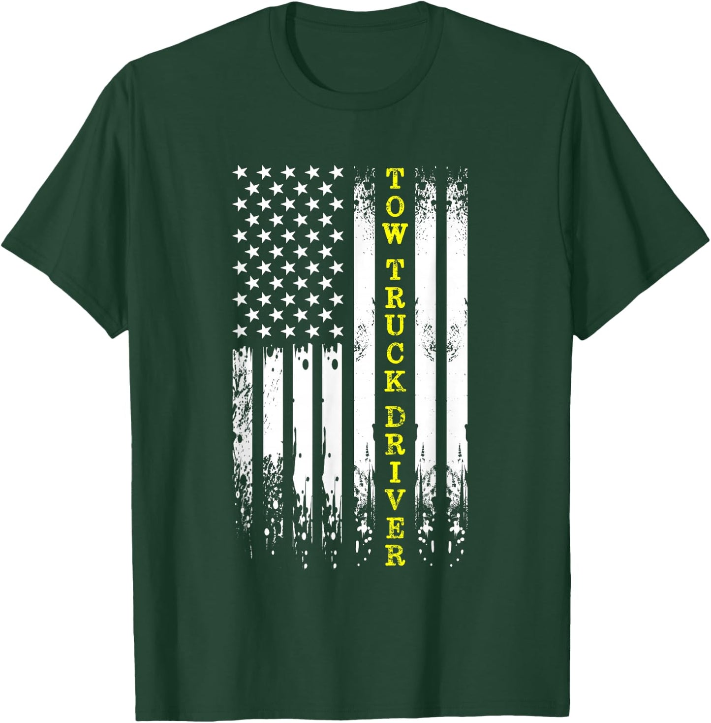 Tow Truck Operator Thin Yellow Line Wrecker Tow Truck Driver T-Shirt - T-Shirt | Forest