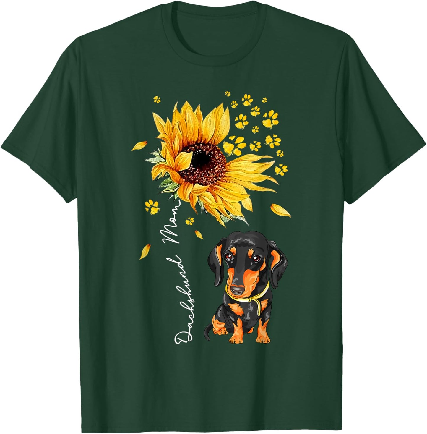 Sunflower Dachshund Mom Dog Lover Gifts T-Shirt - T-Shirt | Forest