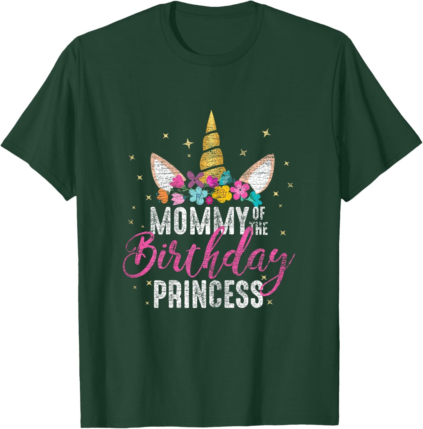 Mommy Of The Birthday Princess Mother Gift Unicorn Birthday T-Shirt - T-Shirt | Forest