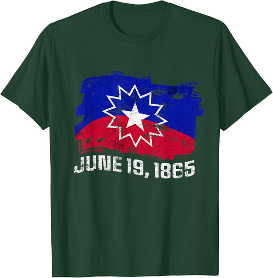 June 19 1865 Juneteenth Flag Black Freedom Black History T-Shirt - T-Shirt | Forest