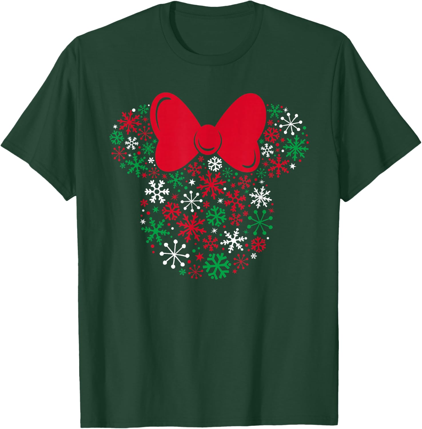 Disney Minnie Mouse Icon Holiday Snowflakes T-Shirt - T-Shirt | Forest